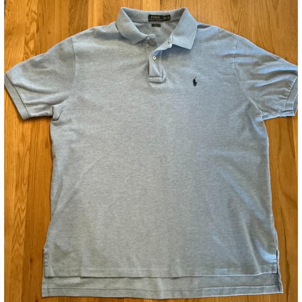 Polo Ralph‎ Lauren Men's Classic Fit Short Sleeve Polo Shirt XXL – Light Blue
